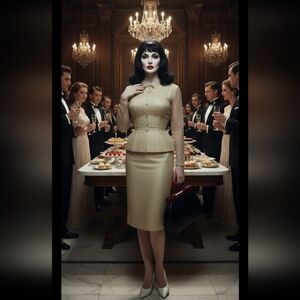 Vintage 60s Gold Lurex Skirt with As Is Blouse